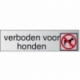 Infobord pictogram verboden voor honden 165x44mm