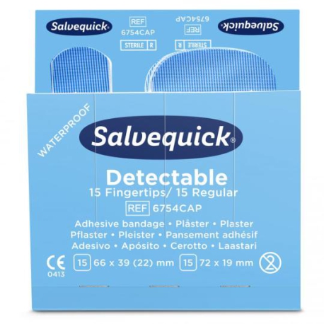 6x Salvequick detecteerbare vingertoppleisters navulling (doos a 6 navullingen)