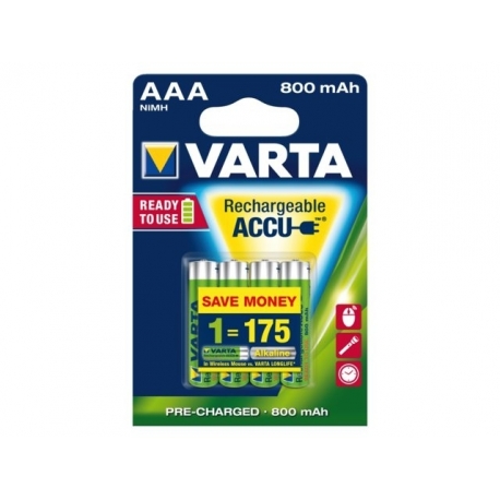 Batterij oplaadbaar Varta aaa 800mah r2use